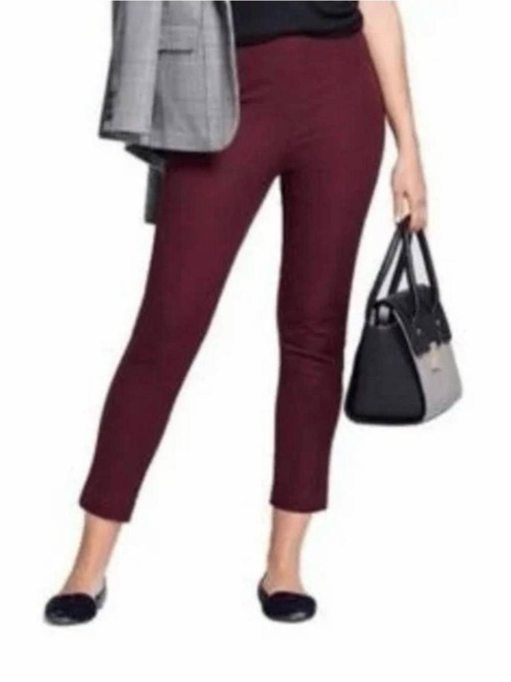 Zac & Rachel Slim Fit Ankle Pants Sz 10 (Plum) Pull On Pants